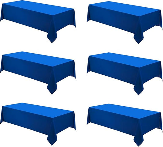 Rectangle Tablecloths 60x120 Inch 6 Pack Royal Blue Tablecloth for 6ft Washable Decorative Linen Polyester Table Cloths for 8ft Dining Table Banquets Buffet Parties and Wedding