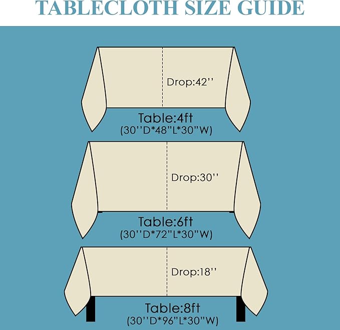 VidaFete 1 Pack Tablecloth 90 * 132inch Rectangle Table Cloth Polyester, Stain Wrinkle Resistant Polyester Dining Table Cover for Kitchen Dinning Party Wedding Tabletop Buffet Decoration(Ivory)