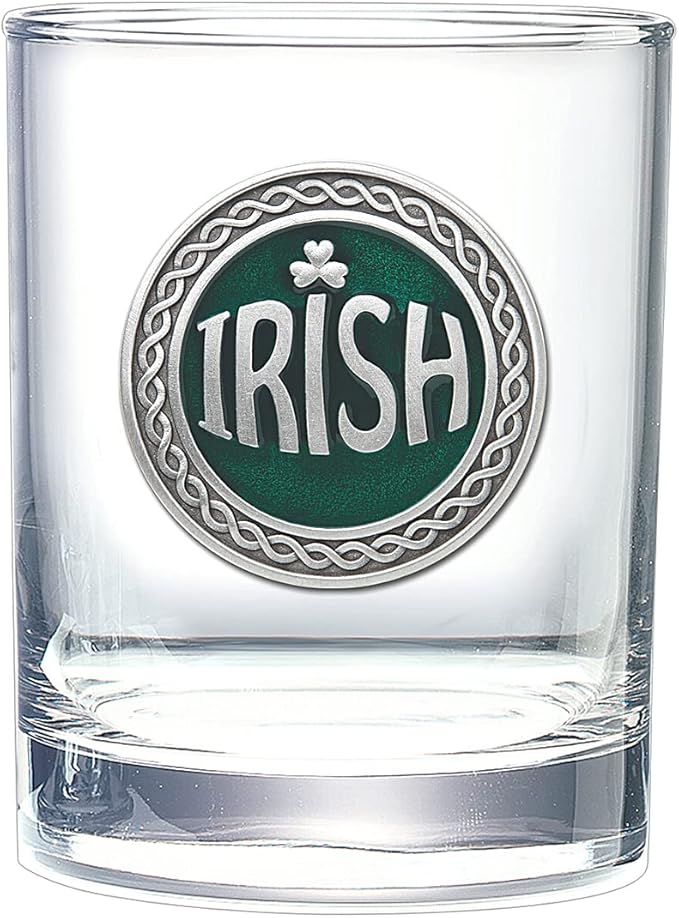 Heritage Pewter Irish Double Old Fashion | Double Rocks Glass 14 OZ for Liquor | Expertly Crafted Pewter Glass