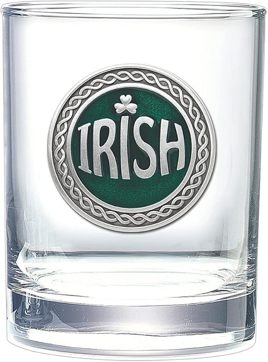 Heritage Pewter Irish Double Old Fashion | Double Rocks Glass 14 OZ for Liquor | Expertly Crafted Pewter Glass