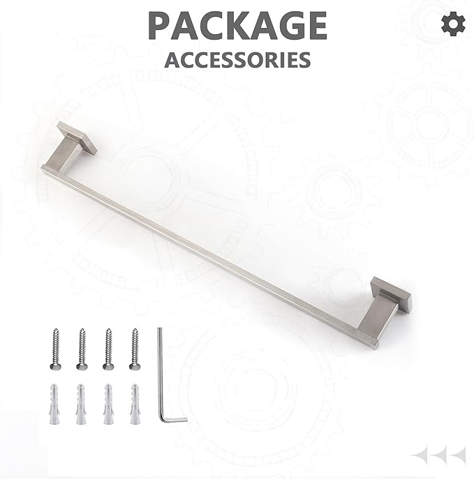 LANC Bathroom Towel Bar for Bathroom Wall Mounted 20-Inche 50CM Brushed Nickel Bath Towel Rack Stainless Steel Towel Rod for Toilet Kitchen Towel Holder Towel Hanger Towel Rail, A9010BN-L5