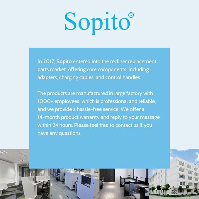 Sopito Recliner Power Supply Universal 29V 2A AC/DC Adapter 100-240V with Longer Power Cord, 2-Pin Switching Transformer, Replacement Part for Recliner Sofa/Lift Chair/Electric Couch/Standing Desk