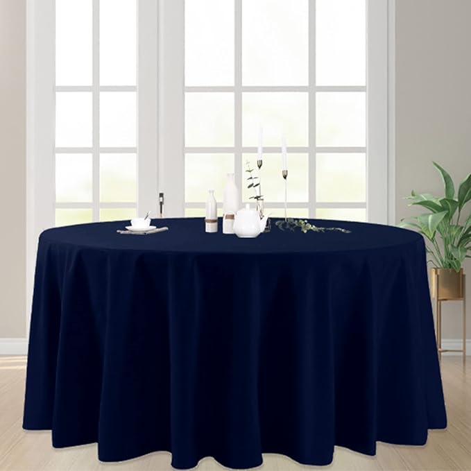6 Pack Navy Blue Round Tablecloths 70 Inches Table Cloth Stain and Wrinkle Resistant Washable Polyester Table Cover Fabric for Party, Wedding,Dining,and Banquet Decoration