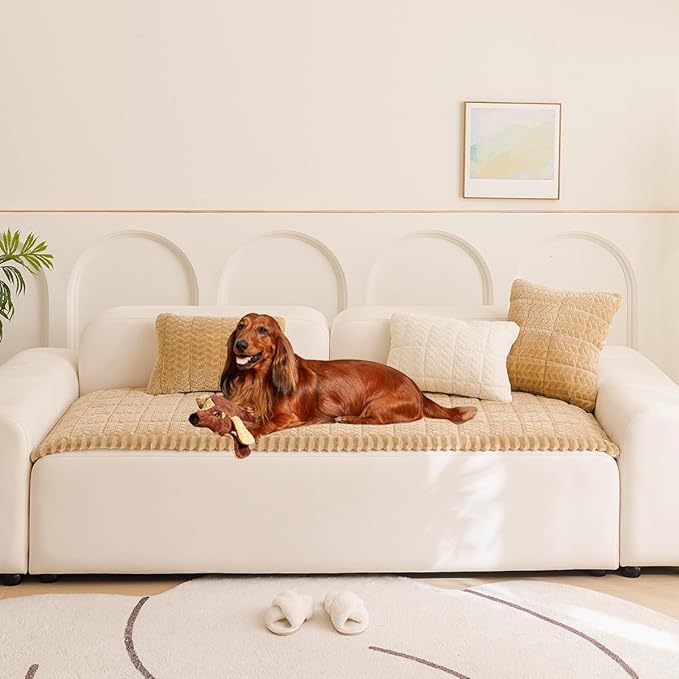 Sofa Cover Fuzzy Couch Cover for Pet, Couch Covers for Dogs Washable Non-Slip Sofa Slipcover Cushion Protector Pets Friendly Mat Bed