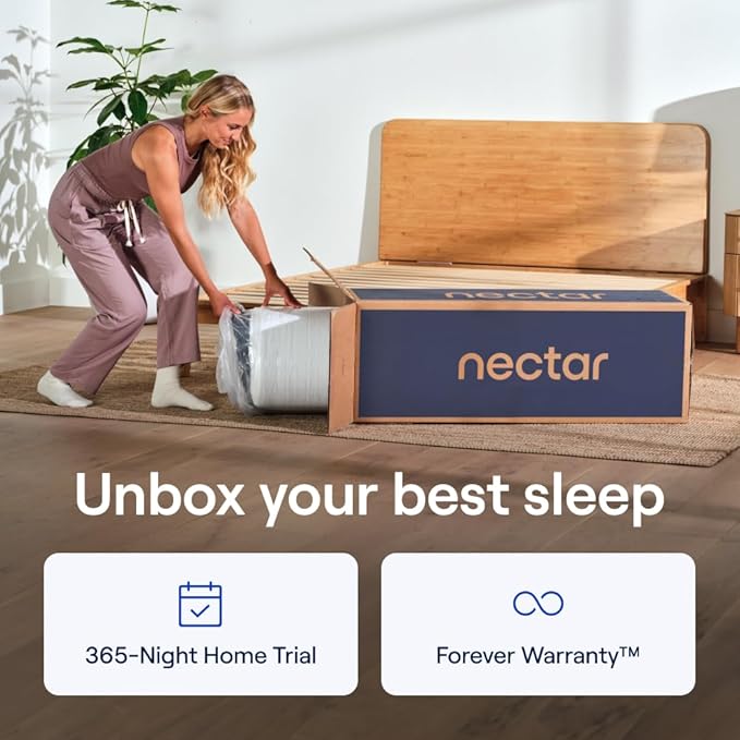 Nectar Classic Hybrid 12” Full Mattress - Medium Firm - Memory Foam & Innerspring Coils - Cooling Top Layer - Pressure-Relief - Mattress in a Box - 365-Night Trial & Forever Warranty