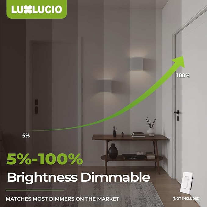 Indoor Outdoor Up and Down Wall Sconce, 5%-100% Dimmable 18W, 5 Color Temperature Selectable (2700K-5000K), Modern Lighting for Living Room/Porch, CRI90+, 120-277V, ETL FCC Certified
