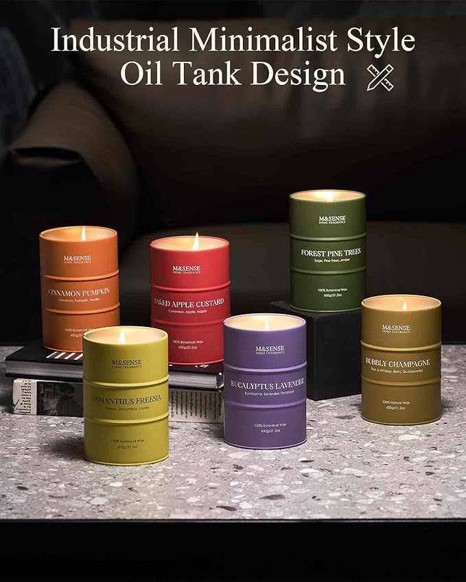 M&SENSE Tobacco Scented Candles Natural Non Toxic, Aromatherapy Candle for Stress Relief Meditation Relaxing, Housewarming Gifts for Women Men, 11.3oz 70 Hour Long Burning