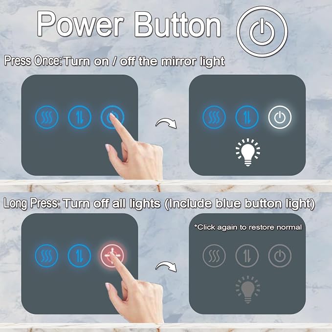 36 x 30 Inch LED Bathroom Mirror with Lights 3 Color Adjustable Brightness Frontlit Anti-Fog 36" Lighted Vanity Mirror for Bathroom Wall Horizontal/Vertical Mounted 36 Smart Light up Mirrors