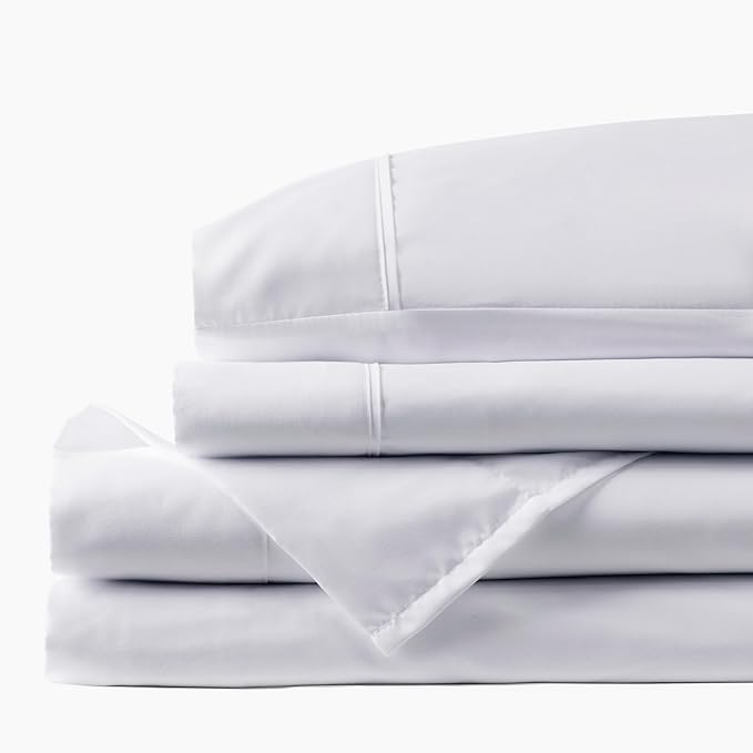 PeachSkinSheets Classic White Sheet Set - 1500tc Level of Softness - Extra Soft Cooling Sheets for Hot Sleepers and Night Sweats - Twin Size