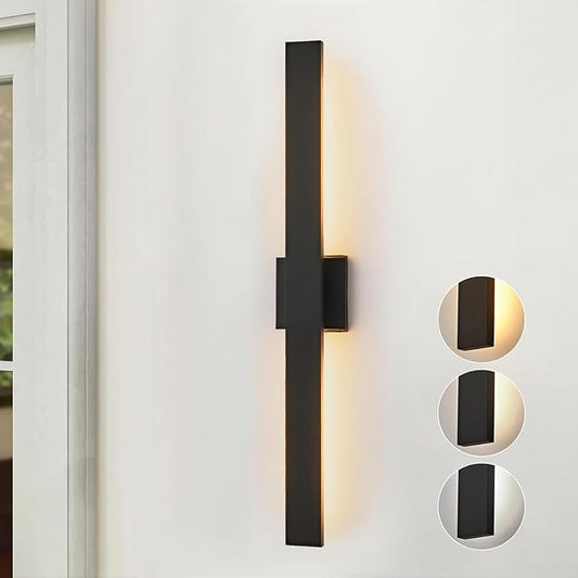 Upgraded 40.1in Black Long Modern LED Outdoor Wall Lights 3000K 4000K 5000K Dimmable Exterior Wall Sconce Outside Light fixtures for House Garage Front Door