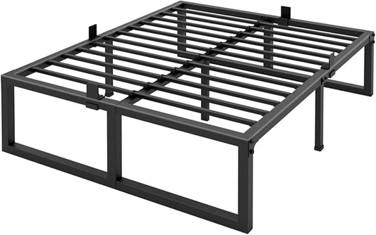 18 Inch Queen Bed Frame,3500 lbs Heavy Duty Metal Platform, Steel Slats Support/No Box Spring Needed/Noise Free/Non-Slip/Easy Assembly