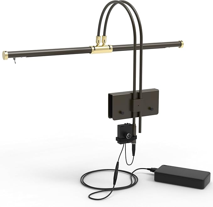 Cocoweb 22" Battery Powered Grand Piano Lamp in Mahogany Bronze - LED, Adjustable, Quality Lighting