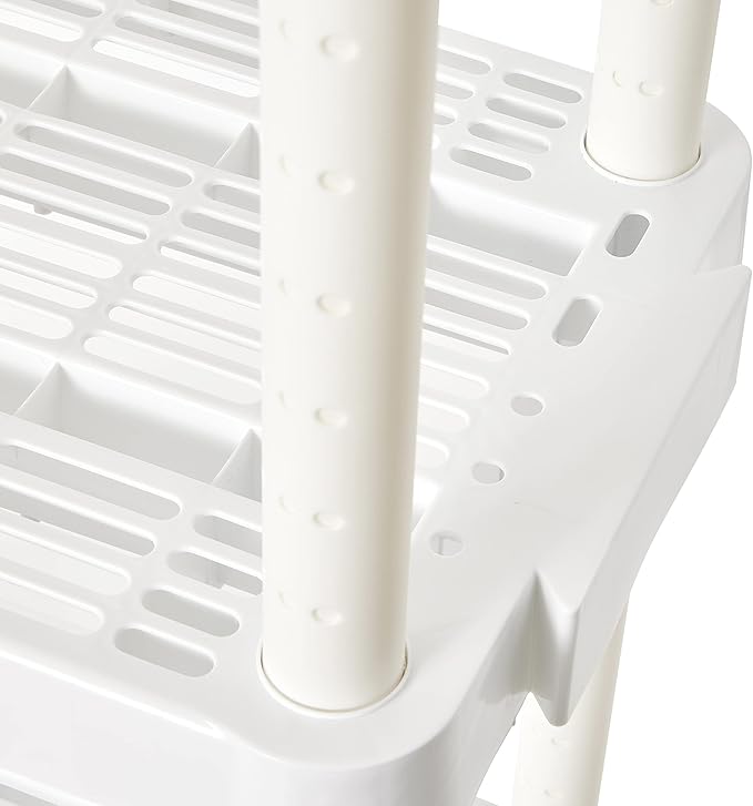 Gracious Living 4 Shelf Adjustable Height Medium Duty Storage Unit 14 x 32 x 54.5 Organizer for Home, Garage, Basement, & Laundry, White (2 Pack)