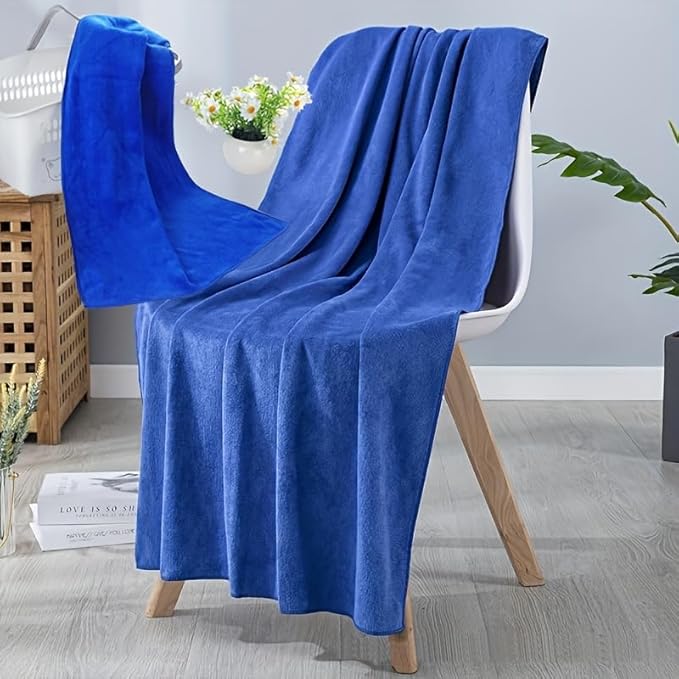 2pcs/Set, Bath Towel and Dry Hair Towel, Lightweight and Absorbent, Suitable for Home, Travel, Camping (Purple)