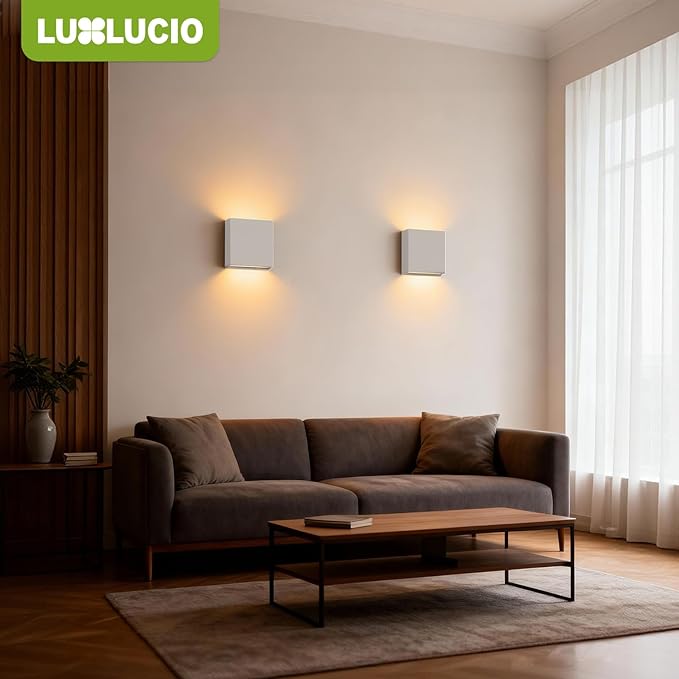 2Pack Indoor Outdoor Up and Down White LED Wall Light, Modern Porch/Bedroom Wall Lamp, IP65 Waterproof, 5%-100% Dimmable, 18W 5CCT (2700K-5000K), CRI90+, 120-277V, ETL FCC Certified