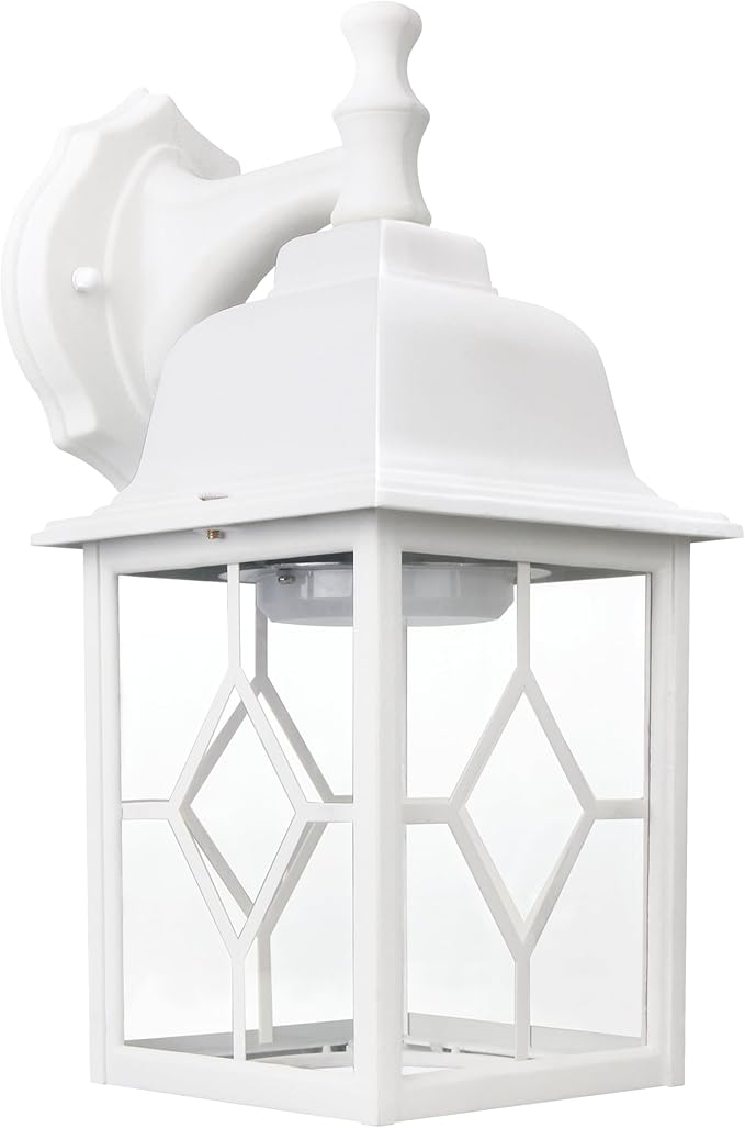 LIT-PaTH Outdoor LED Wall Lantern, White Large Exterior Wall Light Fixture, 5000K Daylight White, 11W 1000 Lumen, Anti-Rust Aluminum Porch Lighting for Outside, Patio, Garage, 1 Pack