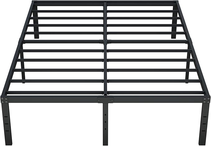 16 Inch King Bed Frame No Box Spring Needed, Heavy Duty King Platform Bed Frame Support Up to 3000 lbs, Easy Assembly, Noise Free, Black