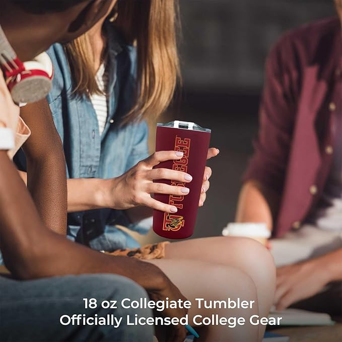 Campus Colors NCAA Stainless Steel Tumbler perfect for Gameday - 18 oz - Double Walled - Keeps Drinks Perfectly Insulated (Tuskegee University - Maroon)