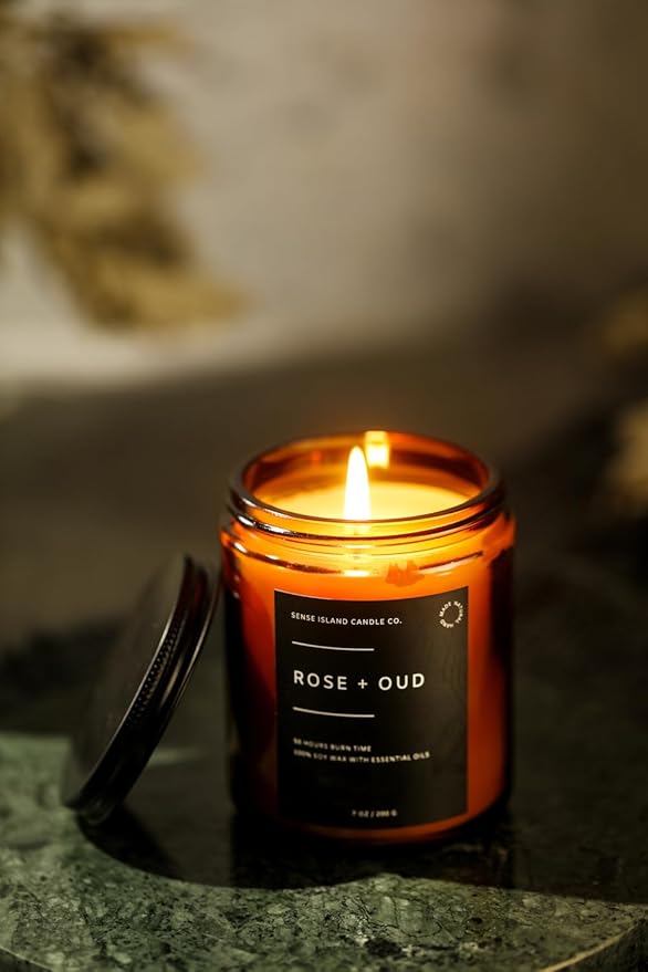 Chai Tea Latte Scented Fall Candle 100% Soy Wax 50+ Hrs Burn Time Highly Scented Aesthetic Candle Gifts for Women and Men