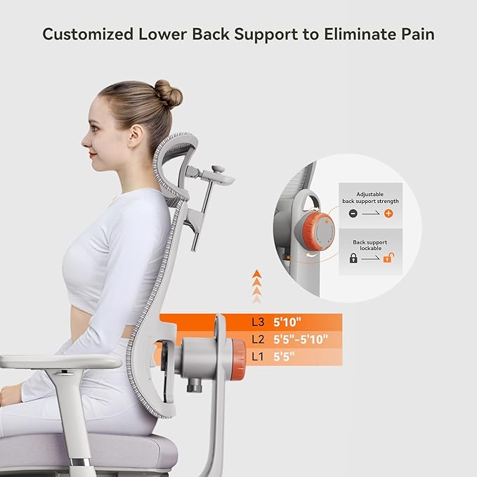 Newtral Ergonomic Office Chair - Home Office Desk Chair with Footrest, with Auto-Following Lumbar Support, 4D Armrest, Adjustable Seat Depth & Height