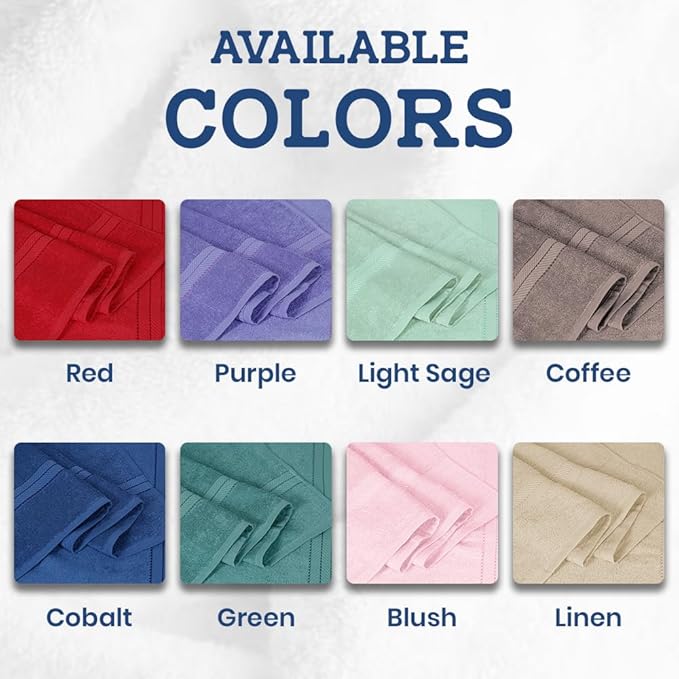 Casa Lino Bath Sheets Set Extra Large - 100% Cotton Extra Large Bath Towels - Highly Absorbent & Quick Dry Oversized Towels for Adults - 60" x 30" - Pack of 2 - (Green)