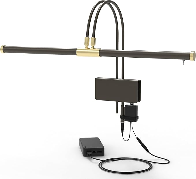 Cocoweb 22" Battery Powered Grand Piano Lamp in Mahogany Bronze - LED, Adjustable, Quality Lighting
