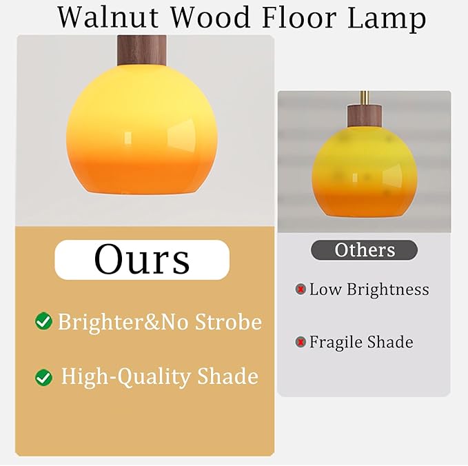 MIXL-Rustic Floor Lamp with Table,Glass Shade Floor Light with Foot Switch,Art Deco Bedside Reading Lamp,Mid Century Modern Standing Lamp for Study Room Office and Corner