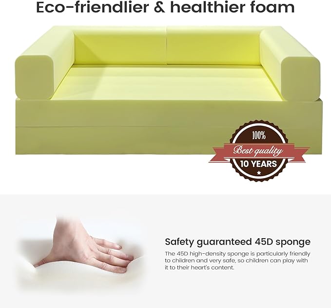 Folding Sofa Bed Convertable Corduroy Couch King Size Floor Sleeper 4-in-1 DIY Combination Modular Sofa Fold Out Futon Lounge Comfy Foldable Lazy cama for Living Room (Orange, 80.15")