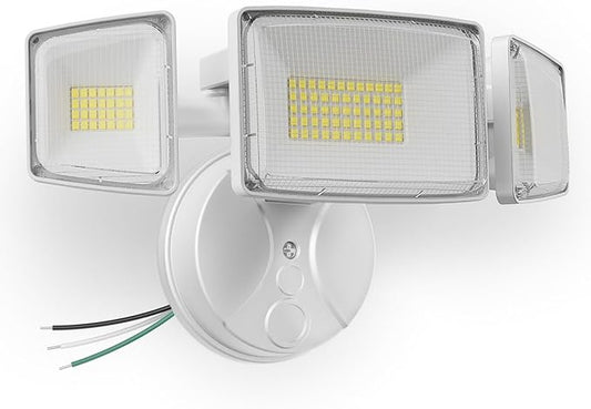 Onforu 80W 9000LM Flood Lights Outdoor, Brightness Security LED Flood Lights with 3 Adjustable Heads, Switch Controlled, IP66 Waterproof 6500K Outside Exterior Flood Light for Yard Garage Eave Patio
