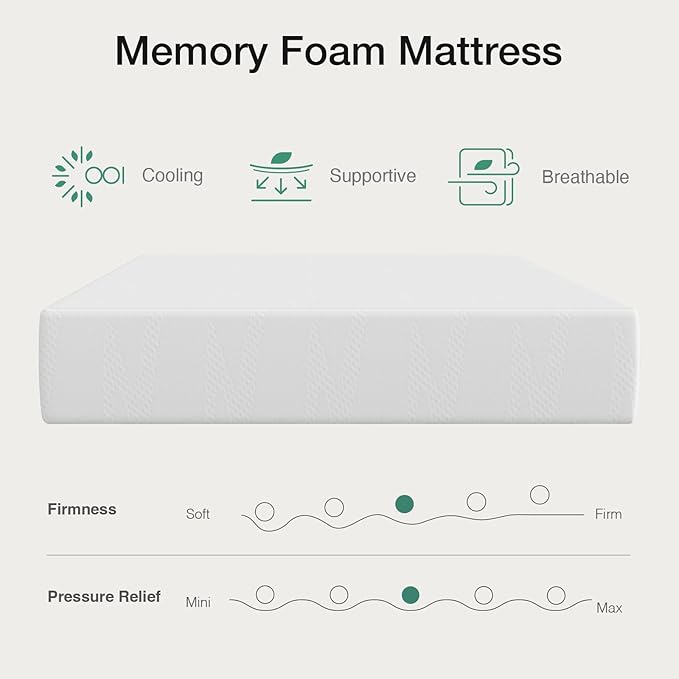 Novilla Full Mattress, 5 Inch Full Bed Mattress for Kids, Gel Memory Foam Mattresses for Cooling Night Sleep, Pressure Relief, CertiPUR-US Certified