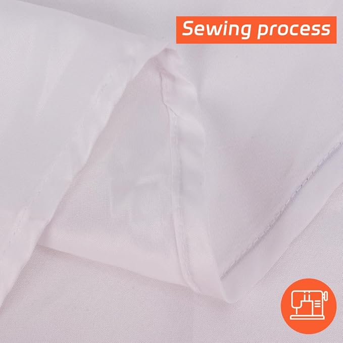 Cuckan 120 Inch Round Tablecloth, 2 Pack White Stain Resistant and Wrinkle-Free Polyester Table Cover for Wedding, Banquet, Party, Restaurant– [White], [2-Pack]