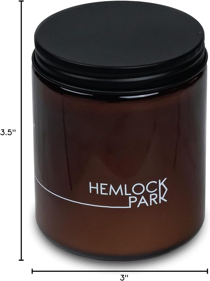Hemlock Park Crackling Wood Wick Candle Handcrafted with Natural Coconut Wax (Standard 8 oz, Yuzu Citrus)