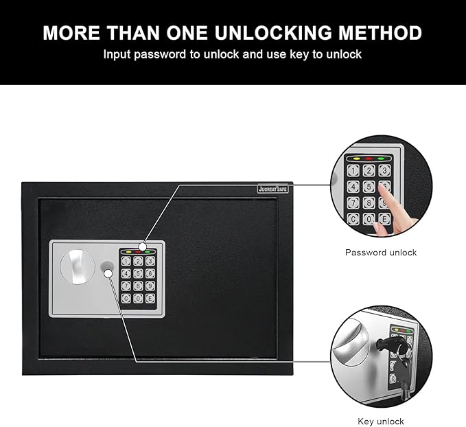 JUGREAT 60 Keys Cabinet with Sensor Light,Electronic Key Safe,Pin Code Keyless Storage Box for Keys,Secure Wall Mount Safe with 60 Key Tags