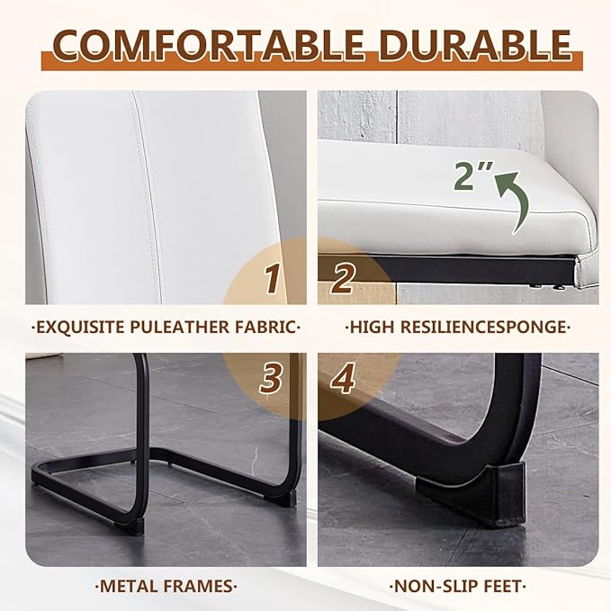 63'' Glass Dining Table Set for 6, Kitchen Table Chairs Set of 6, Clear Glass Dining Table with Black unique design Leg and Silver Metal Base, 6 PU Dining Chairs with Metal Legs, Living Room, Kitchen.