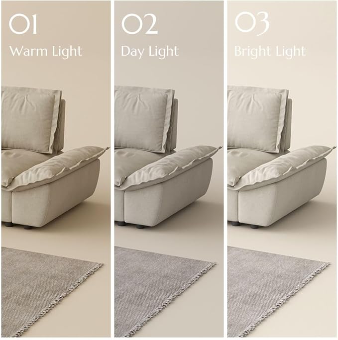 POVISON 39.37" Minimalist Beige Modular Sofa Ottoman for Living Room with Adjustable Backrest Modern Sectional Couches（Beige）