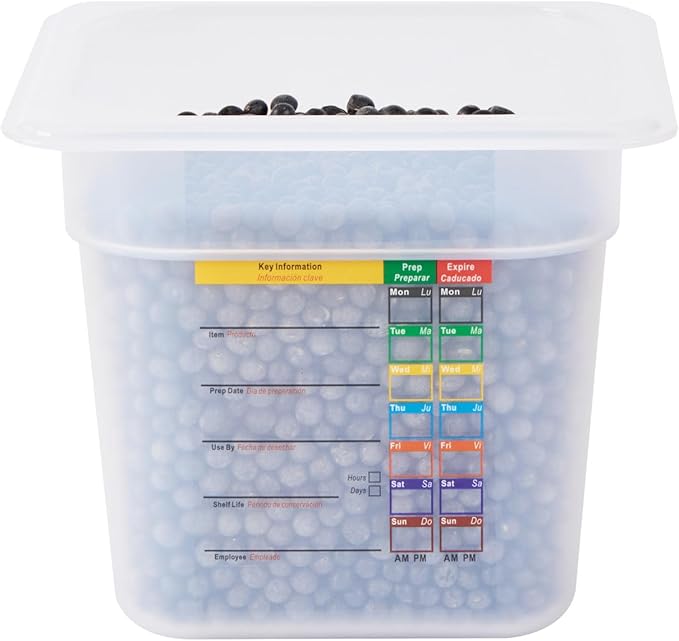Restaurantware Food Pans Pack of 10 Plastic Square Food Containers 1/6 Size with Traceability Label, Storage Containers Dishwashable Hot Cold Friendly for Restaurants Buffet Commercial Use