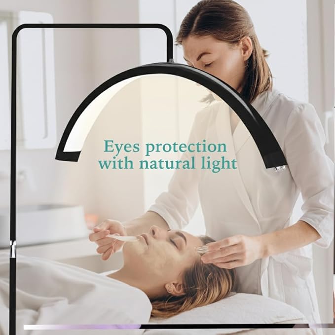 Hi_friend 28 inch Half Moon Lamp, Portable Esthetician Lash Light for Lash Tech, Bright Eyelash Extension Arched LED Floor Light, Lashing Lamp for Beauty, Skincare, Lashes