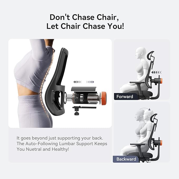 Newtral Ergonomic Office Chair, Ergonomic Mesh High Back Desk Chair, Computer Task Chair, with Footrest, Adaptive Lumbar Support