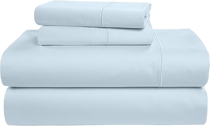 LANE LINEN 100% Egyptian Cotton Bed Sheets King Size, 15 inch Extra Deep Pocket King Sheets, Natural Cooling NO Pill Fade Resistant Cotton Sheets King Elegant Jaquard Swiss Dot - Ice Melt