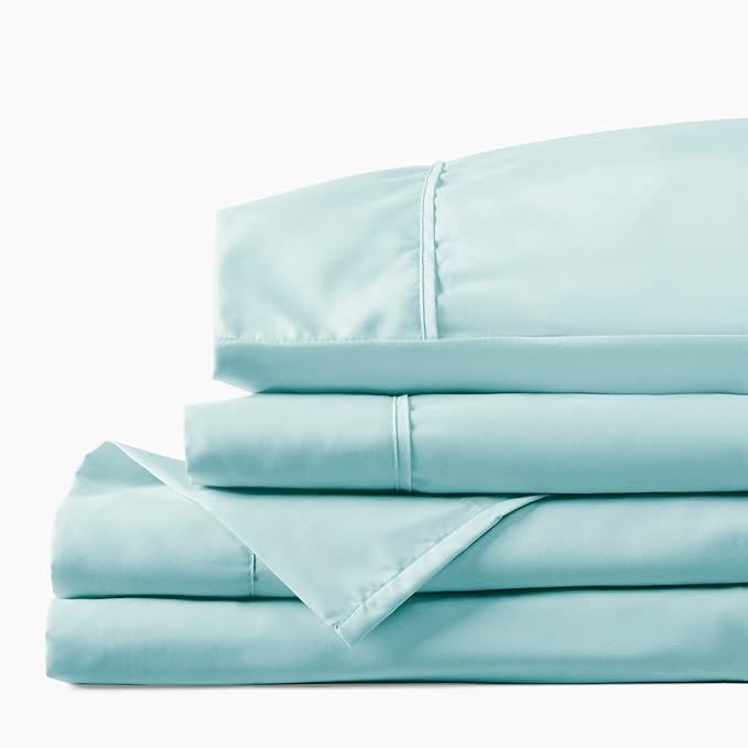 PeachSkinSheets Beach Blue Sheet Set - 1500tc Level of Softness - Extra Soft Cooling Sheets for Hot Sleepers and Night Sweats - Twin Size
