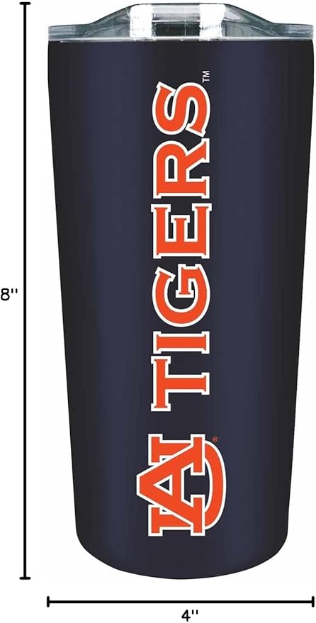 Campus Colors NCAA Stainless Steel Tumbler perfect for Gameday - 18 oz - Double Walled - Keeps Drinks Perfectly Insulated (Auburn Tigers - Navy)
