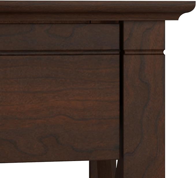 Bush Furniture Key West 60W Modern Farmhouse L Shaped Desk in Bing Cherry, 60-Inch Corner Computer Table for Home Office Workspace
