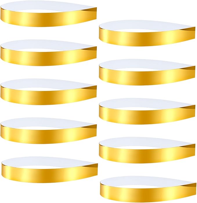 10Pcs DIY Striped Mirror Stickers 39.37 Inch Self Adhesive Long Acrylic Wall Decals Mirror Strips Removable for Home Art Wall Decor (Golden)