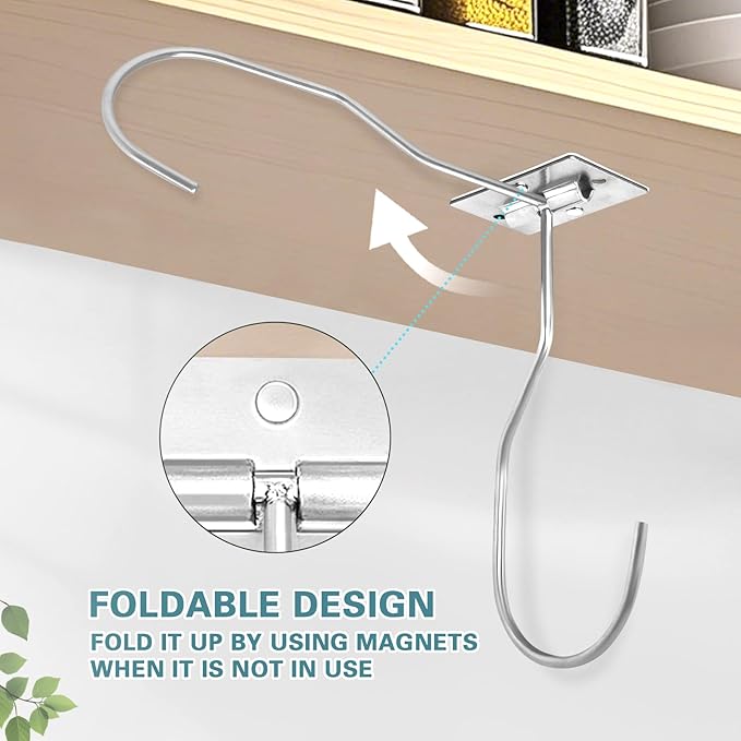 Banana Hanger Hook – Space Saving Banana Holder Hanger to Keep Bananas Fresh, Self Adhesive and Screw Banana Hook 1Pack Silver
