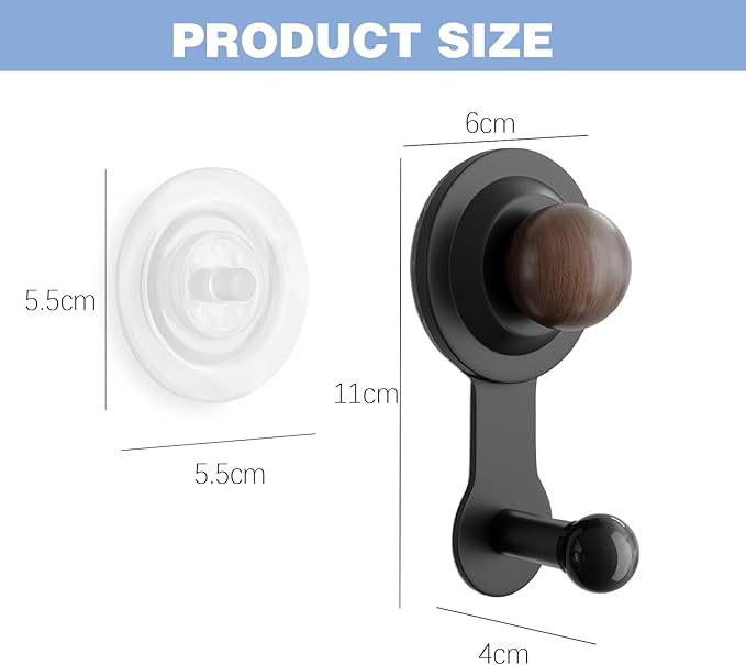 Wreath Hangers for Front Door,Suction Cup Hooks for Shower,Removable No-drill Suction Cup Hook for Door Wreaths/Glass Window/kitchen,Ideal for Holiday/Christmas Door Decoration(2 pcs - 4 suction cups)
