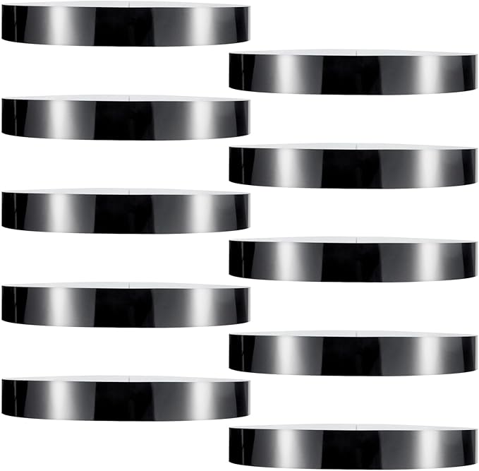 10Pcs DIY Striped Mirror Stickers 39.37 Inch Self Adhesive Long Acrylic Wall Decals Mirror Strips Removable for Home Art Wall Decor (Black)