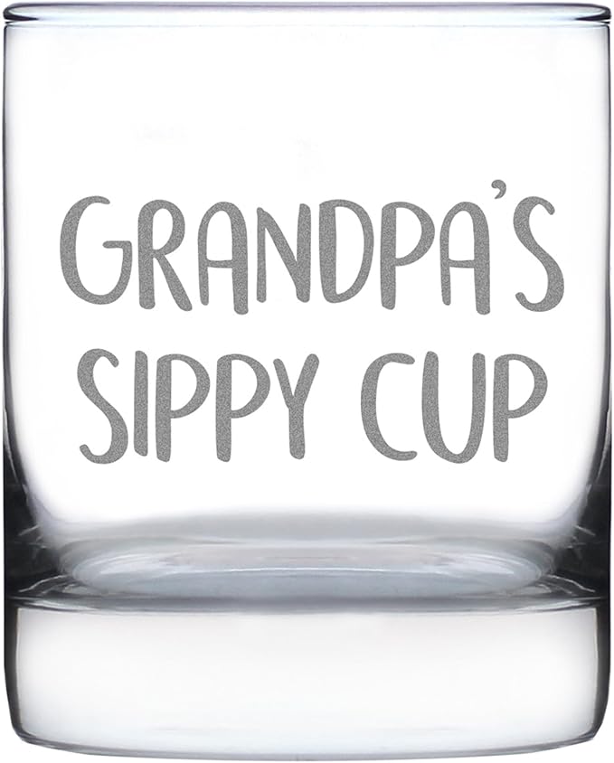 Grandpa's Sippy Cup - Unique Whiskey Rocks Glass for Grandfathers - Fun Grandpa Gifts - 10.25 Oz