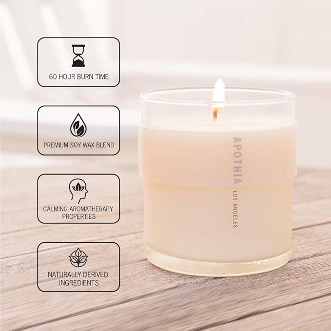APOTHIA - Casa Candle | Fresh Casablanca Lilies | Award Winning Scented Candles with Premium Soy Wax Blend I 60 Hour Long Burning I 9 oz I Small Batches for Luxury Quality in Decorative Jar