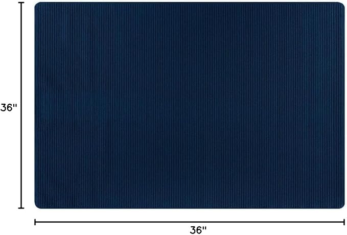 Non Slip Navy Solid Rubber Back Thing Landing Mat for Staircase 3x3 for Entryway, Rug for Bathroom, Stain Resistant Easy Cleaning Non Shedding Carpet Navy 3 x 3