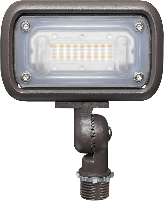 GKOLED 15W LED Floodlight, Outdoor Security Fixture, Waterproof, 1500 Lumens, 50W MH Equivalent, 5000K Daylight White, 120-277V, UL-Listed